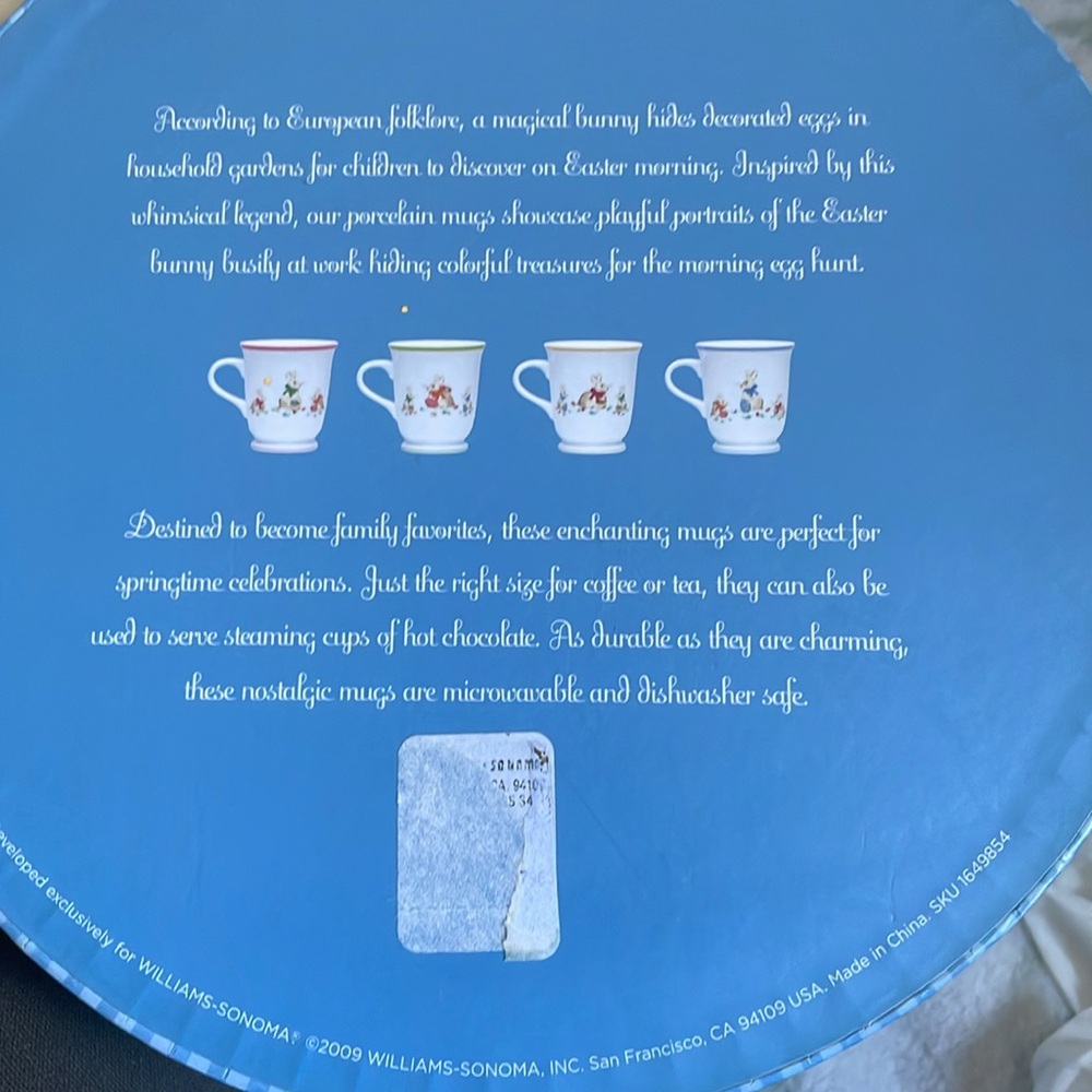 Williams Sonoma Spring Bunny Porcelain Mug Set - Picture 5 of 5